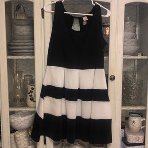 Retro Black & White Dress